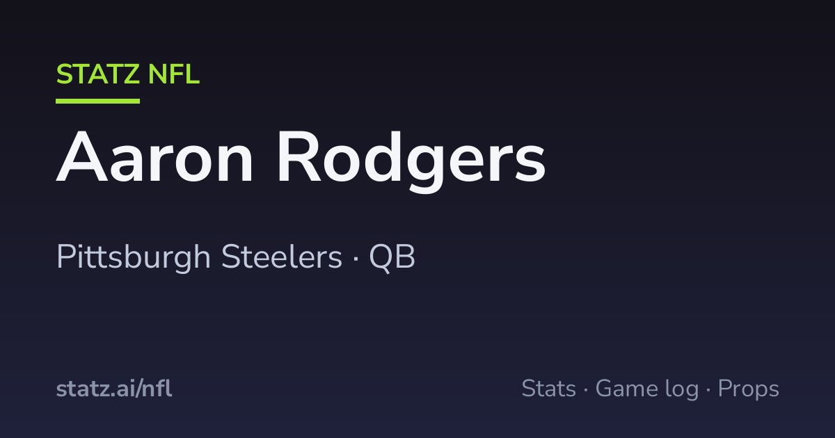 Aaron Rodgers Rushing Yards: Game Log, Averages & Prop Line · Statz NFL