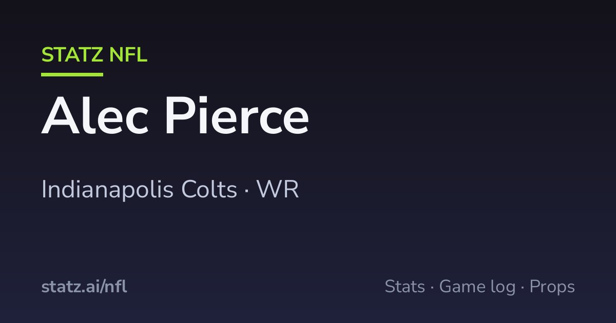 Alec Pierce Career Stats: Every Season, Totals & Ranks · Statz NFL