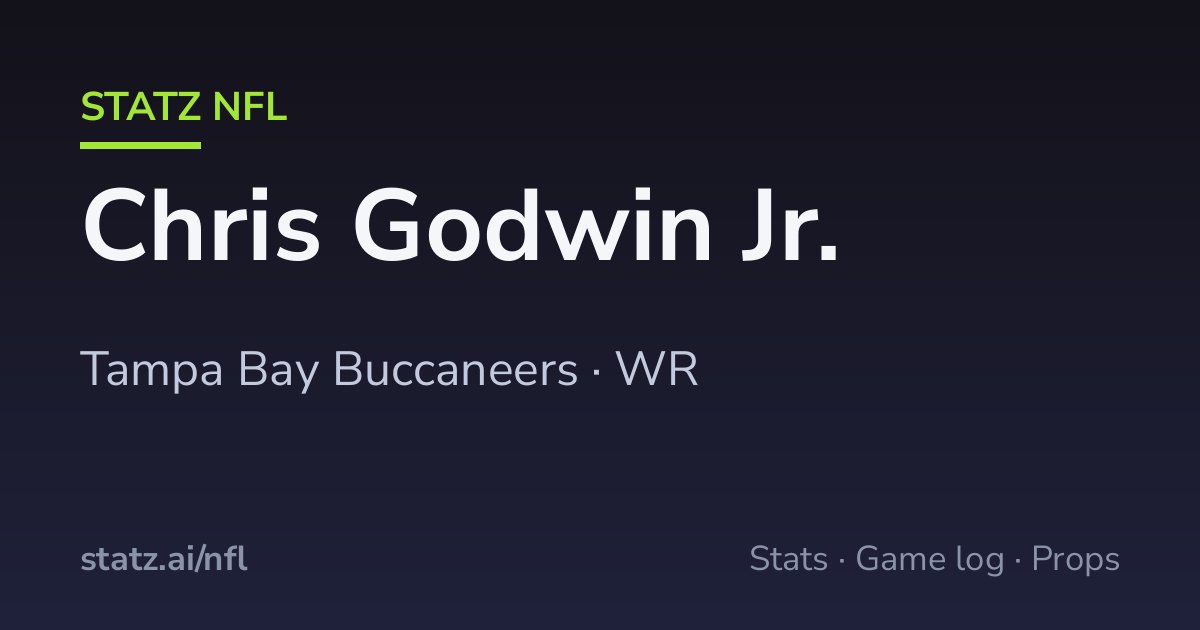 Cgris Rabb Chris Godwin Jr. Stats, Game Log & Props — Buccaneers WR · Statz NFL