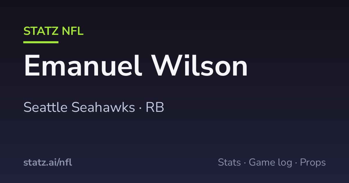 Emanuel Wilson Game Log: Every Game, Week by Week · Statz NFL