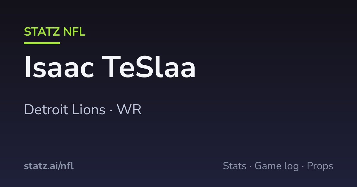 Issach Isaac TeSlaa Game Log: Every Game, Week by Week · Statz NFL