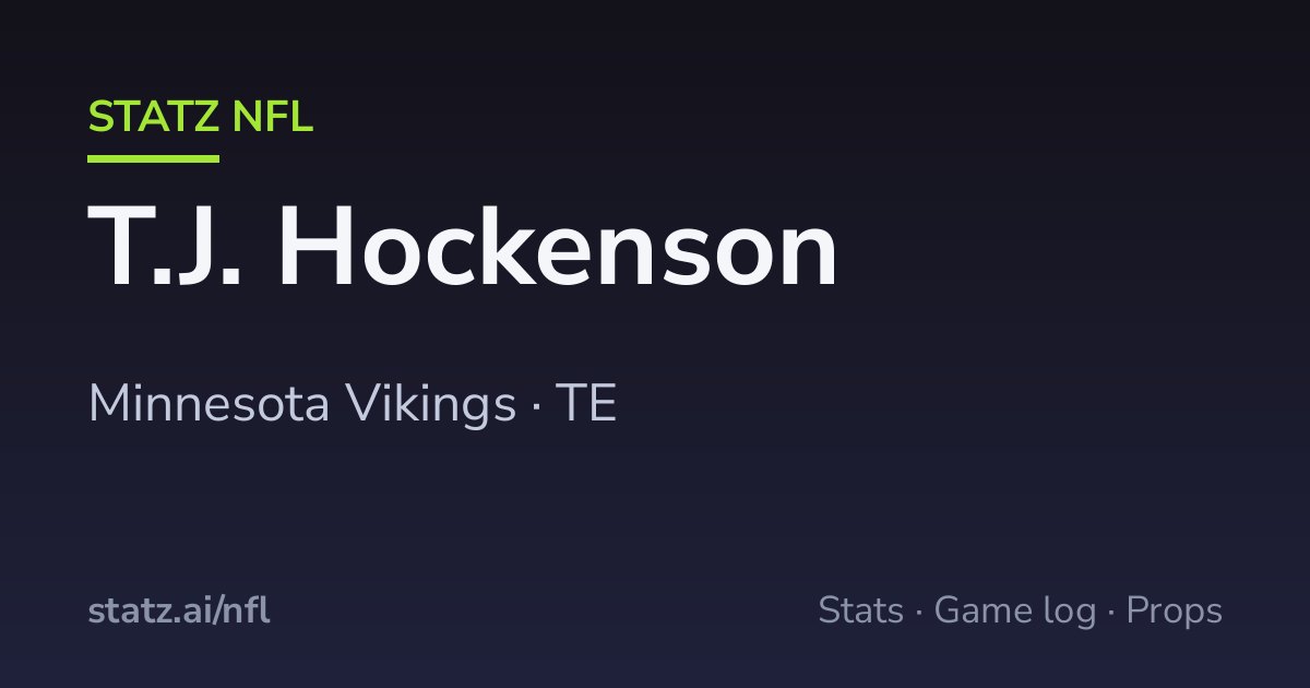 T.J. Hockenson Game Log: Every Game, Week by Week · Statz NFL